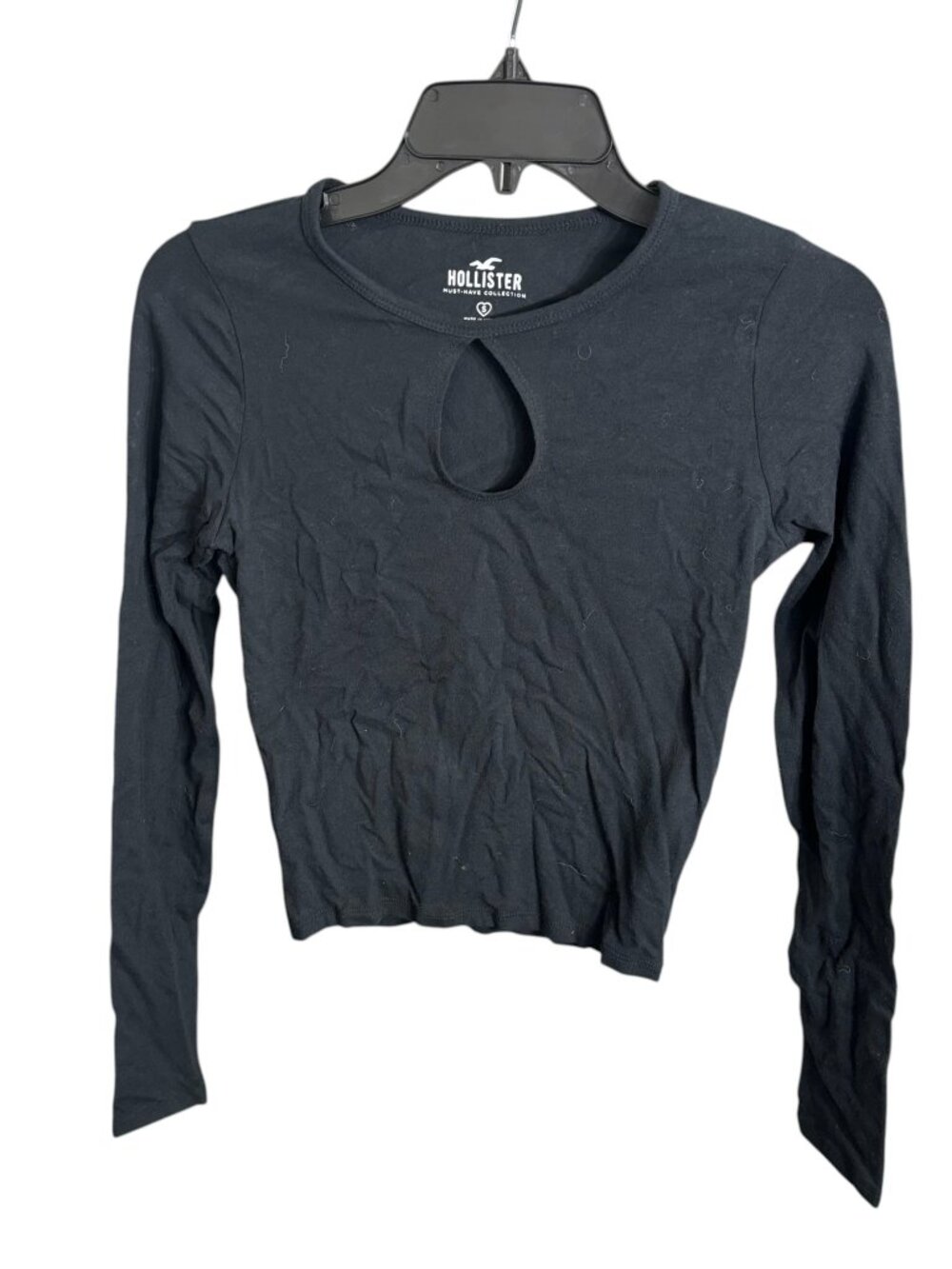 Hollister Keyhole Long Sleeve Blouse Bodycon Size Small NWT